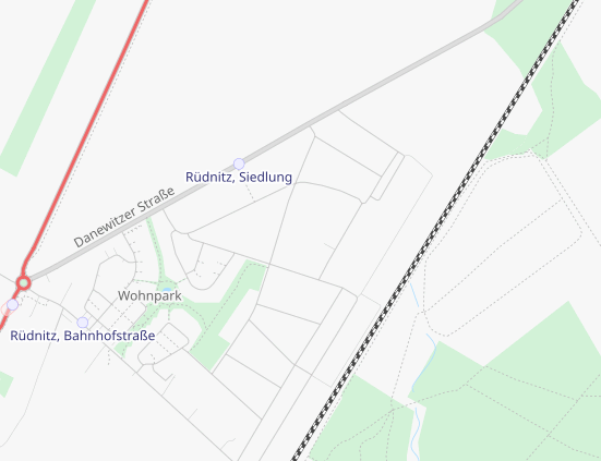 Link auf OpenStreetMap-Landkarten-Position unseres Kleingartenvereins im Ort Rüdnitz